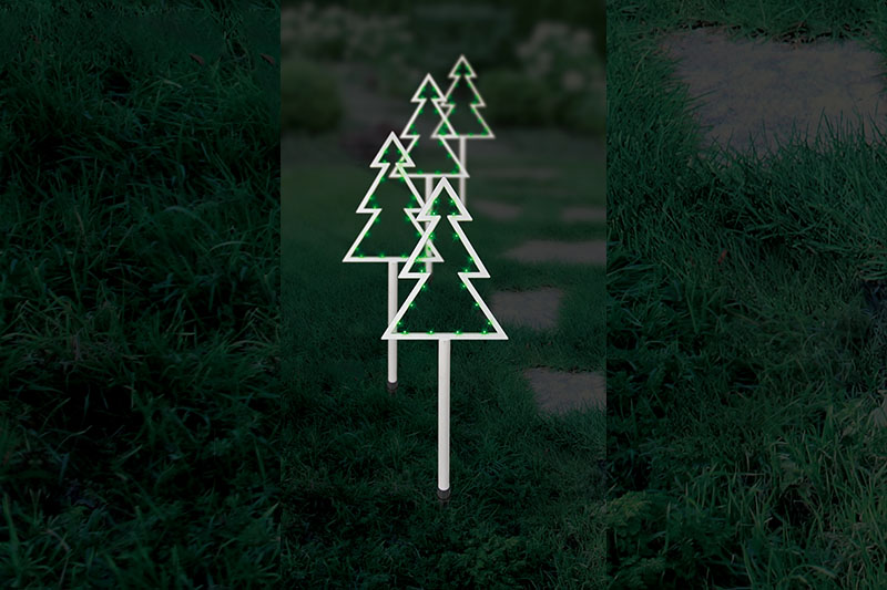 4pk Green LED Tree Stakes Lights