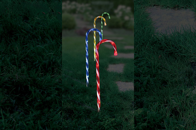 4pk Multi Colour  LED Candle Stakes Light