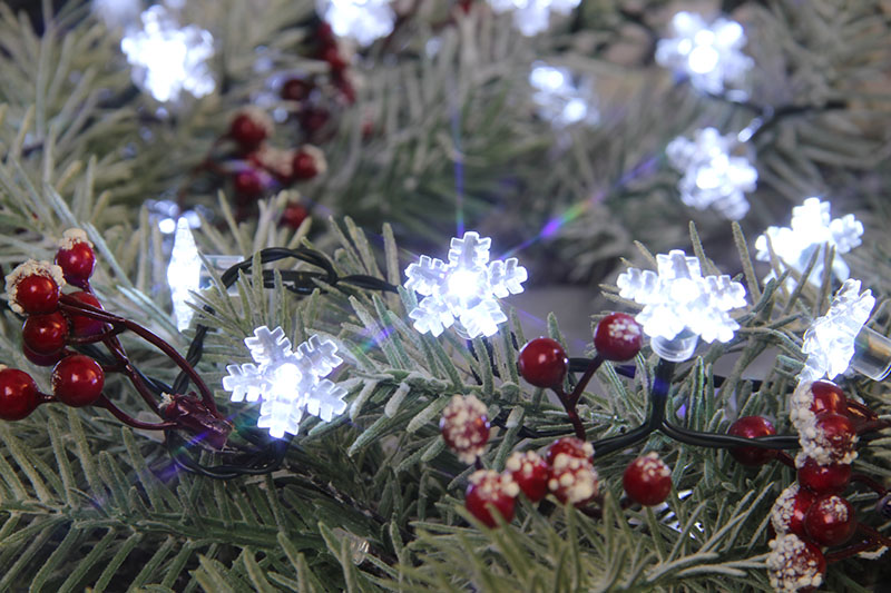 Cool White LED Snowflake Lights