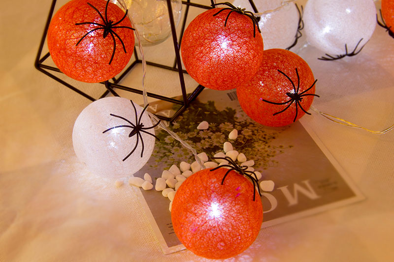 LED Cotton Ball With Spider Lights