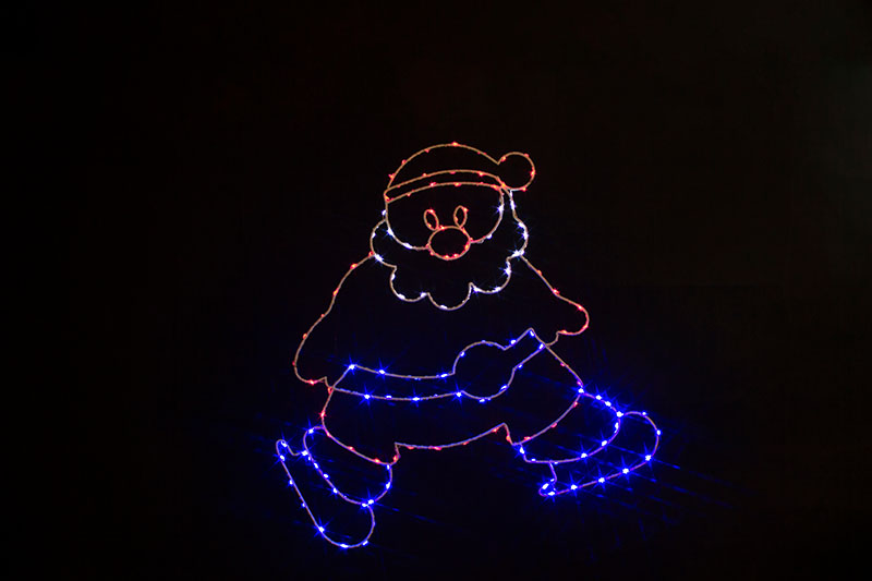 Multi Colour LED  Metal  Silhouette-Santa