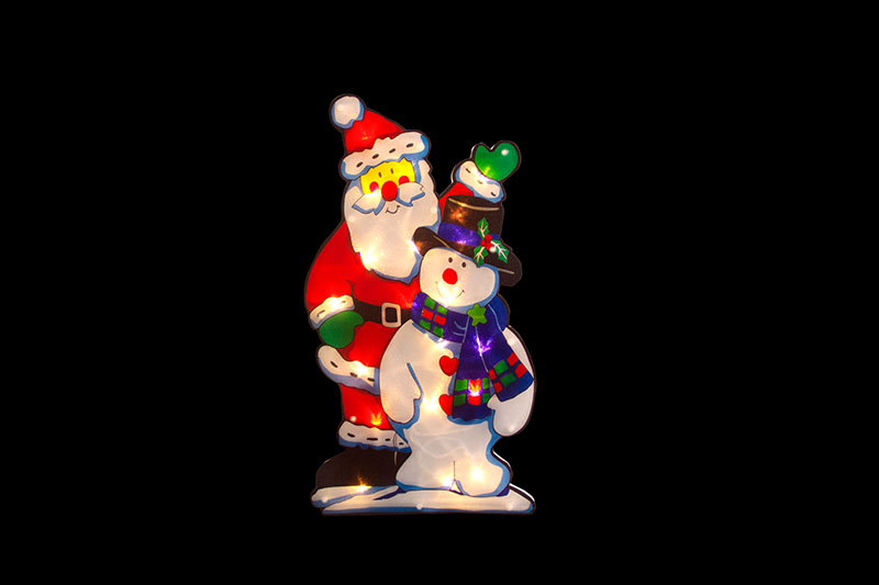 Santa And Snowman PVC Silhouette Light