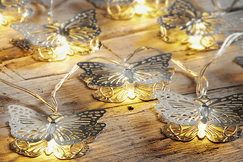 B/O WARM WHITE LED METAL BUTTERFLY LIGHTS