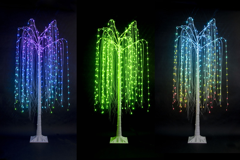 2.1m height white willow with 400L digital LED light--202010029